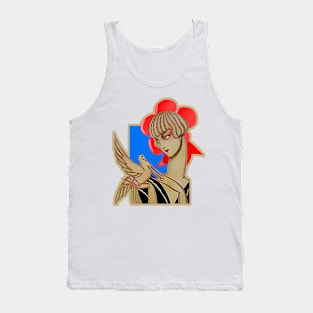 20s romantic girl with bird Tank Top